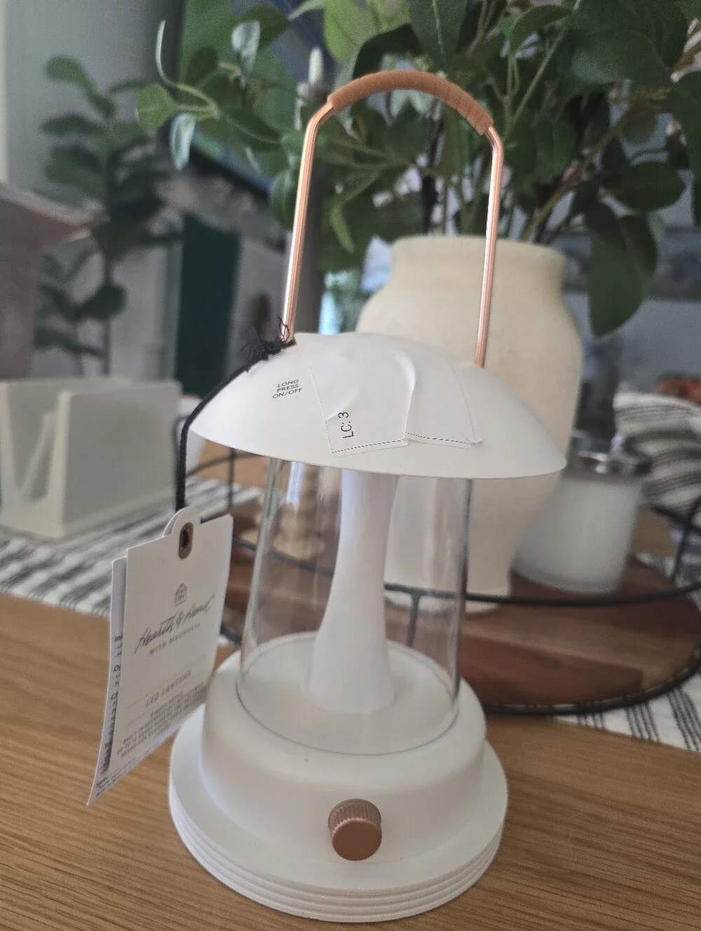 Hearth & Hand White Mushroom Lantern - Home Accents